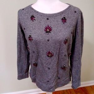 2/$15 LOFT Cotton Embellished Sweater